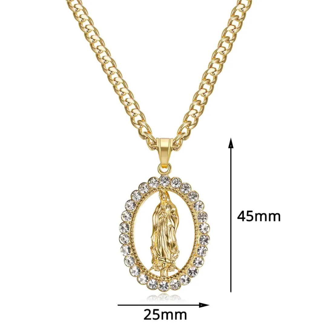 Collar Virgen de Guadalupe Baño de oro 18K