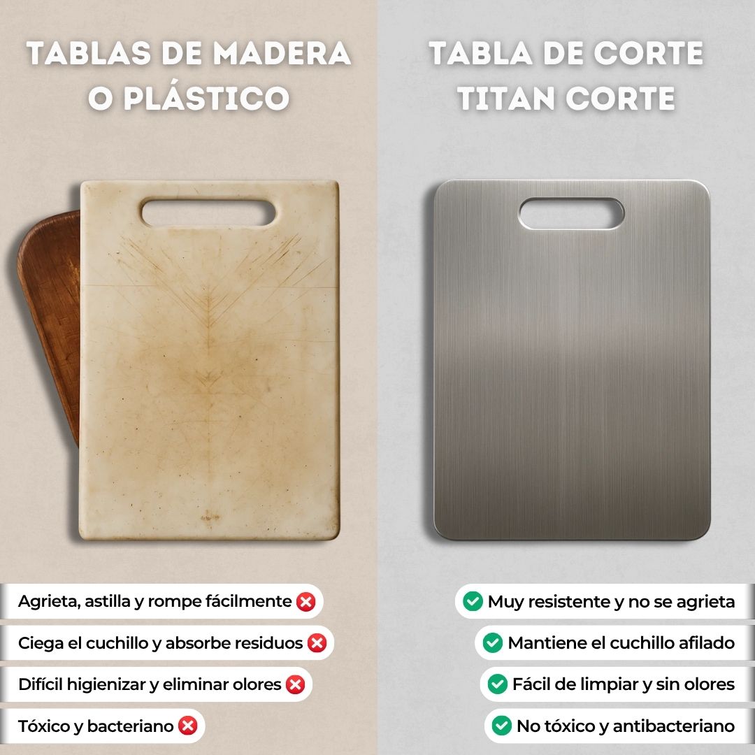 Tabla de Corte Profesional 100% Titanio – Antibacteriana y Eterna | Titan Corte™