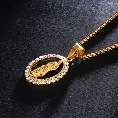 Collar Virgen de Guadalupe  Baño de oro 18K
