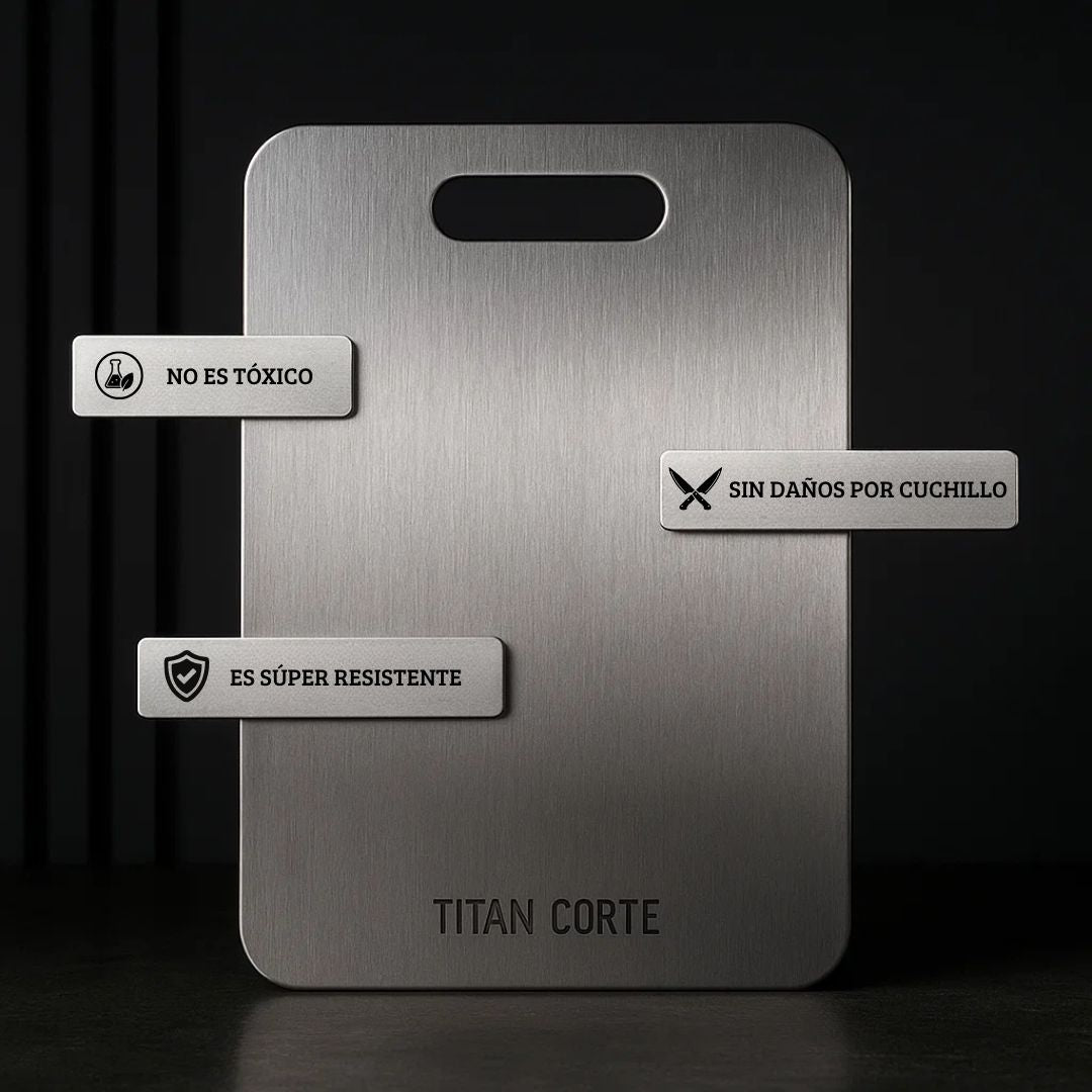 Tabla de Corte Profesional 100% Titanio – Antibacteriana y Eterna | Titan Corte™