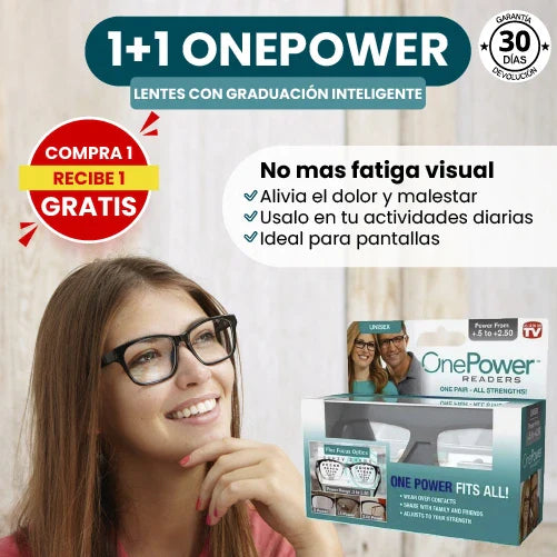 1+1 GRATIS | LENTES ÓPTICOS CON GRADUACIÓN INTELIGENTE - ONEPOWER