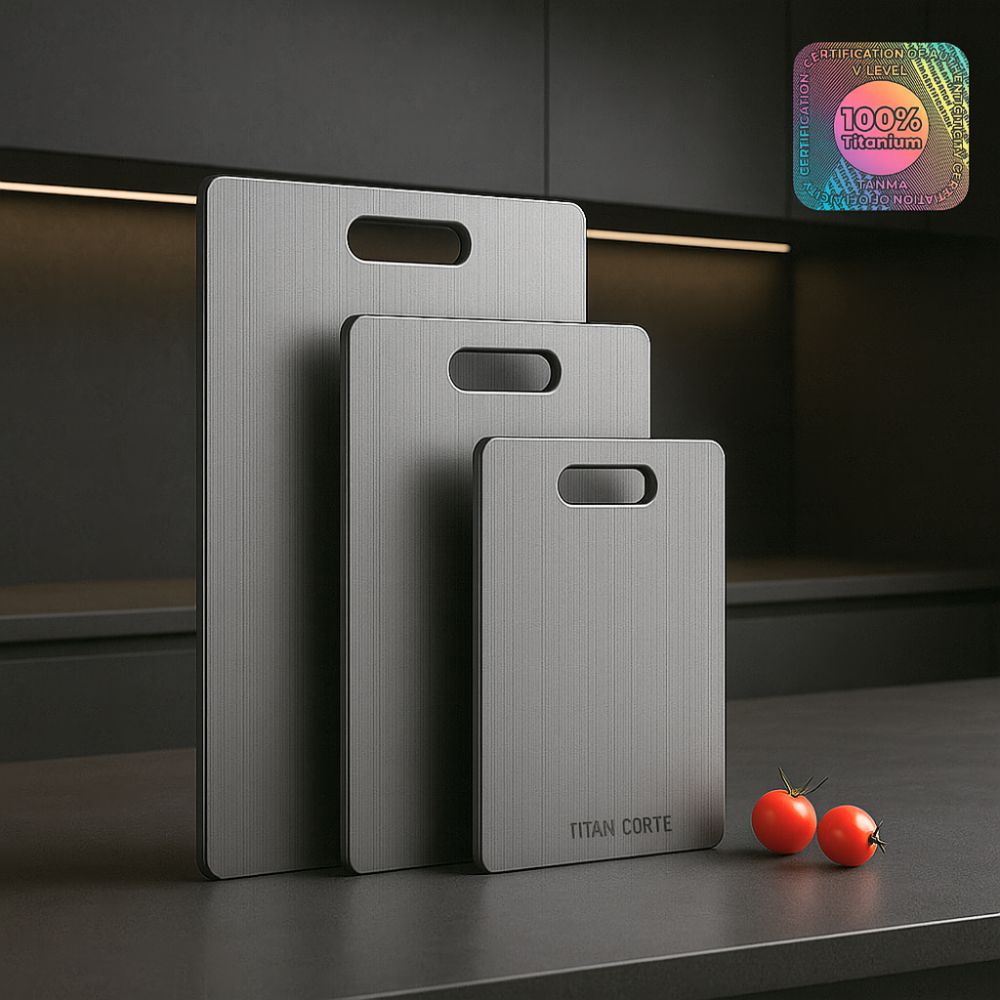 Tabla de Corte Profesional 100% Titanio – Antibacteriana y Eterna | Titan Corte™